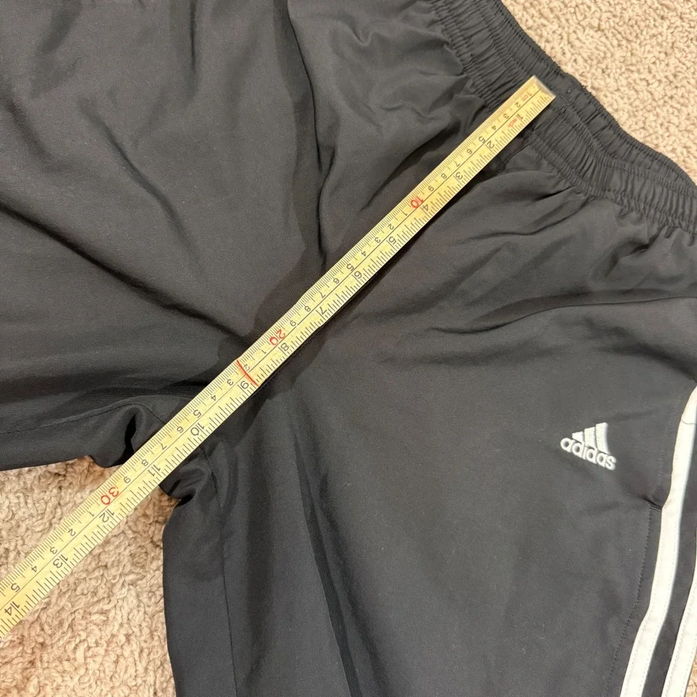 Adidas Track Pants Mens Small Black Good 3-Stripe Mesh Lined Windbreaker AZF001